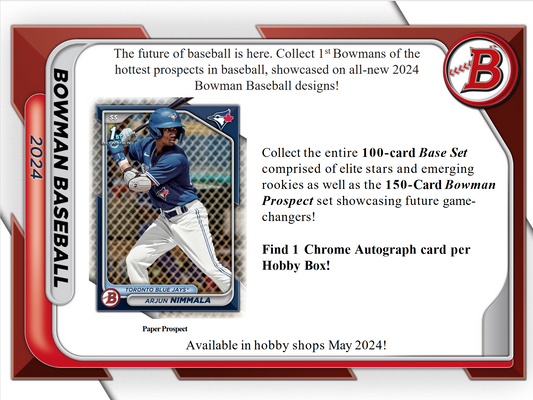 2024 Bowman Baseball Hobby Box w/ 2024 NSCC Exclusive Silver Pack